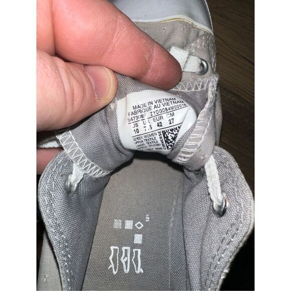 Women's Converse All Star Low Top Sneaker Light Grey Textured, Size 10 - Picture 6 of 6